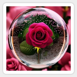 Rose in the glass ball Sticker